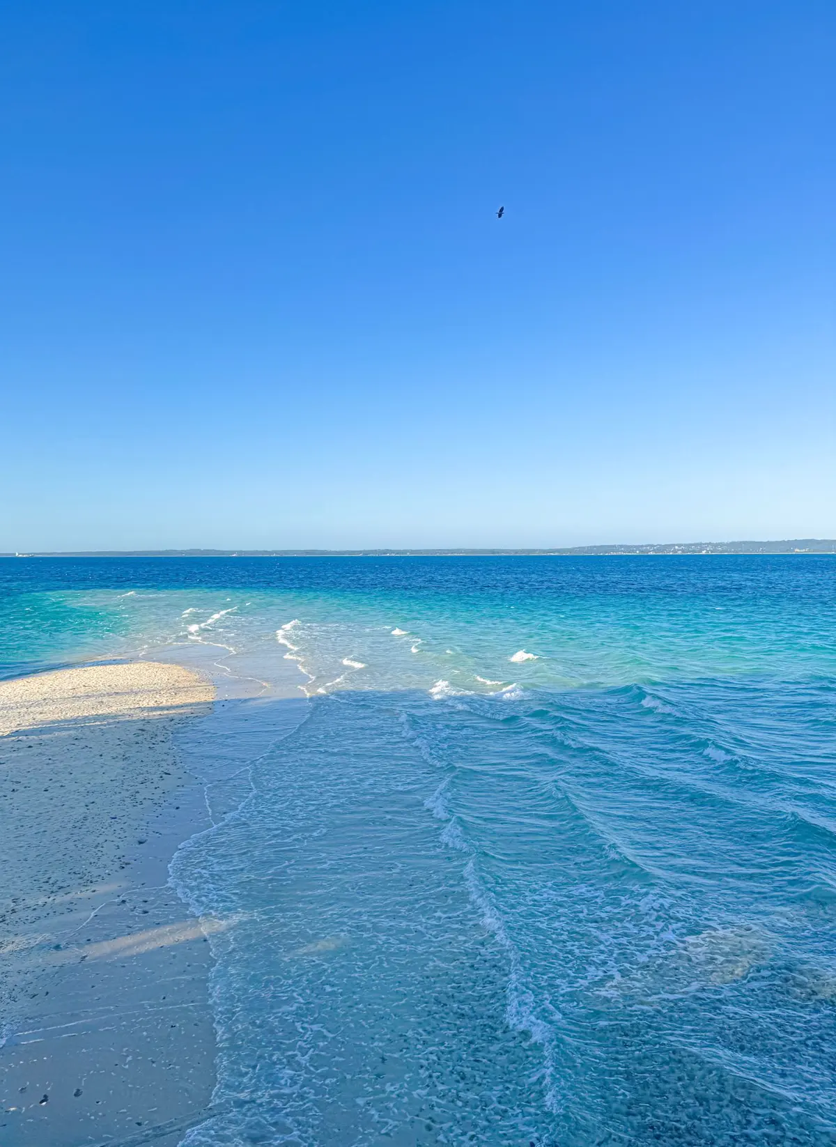 The Nakupenda sandbank surrounded by turquoise water