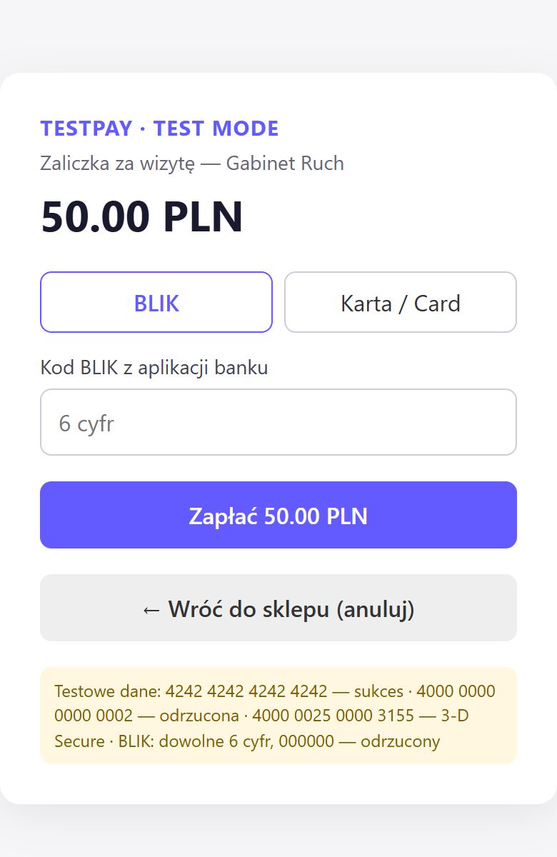 Hosted payment page with a BLIK code field, 50 PLN
